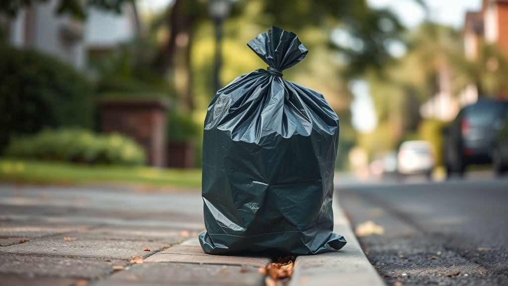 종량제 봉투에 담겨 배출 준비된 일반 생활 쓰레기